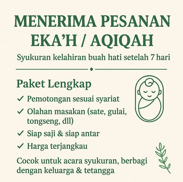 ✨ Menerima Pesanan Ekah/Aqiqah Sesuai Syariat
